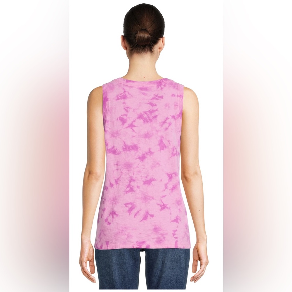 •TIME AND TRU•NWOT ORCHID BLOOM PINK TIE-DYE SLEEVELESS TANK TOP SIZE SMALL - Picture 3 of 11
